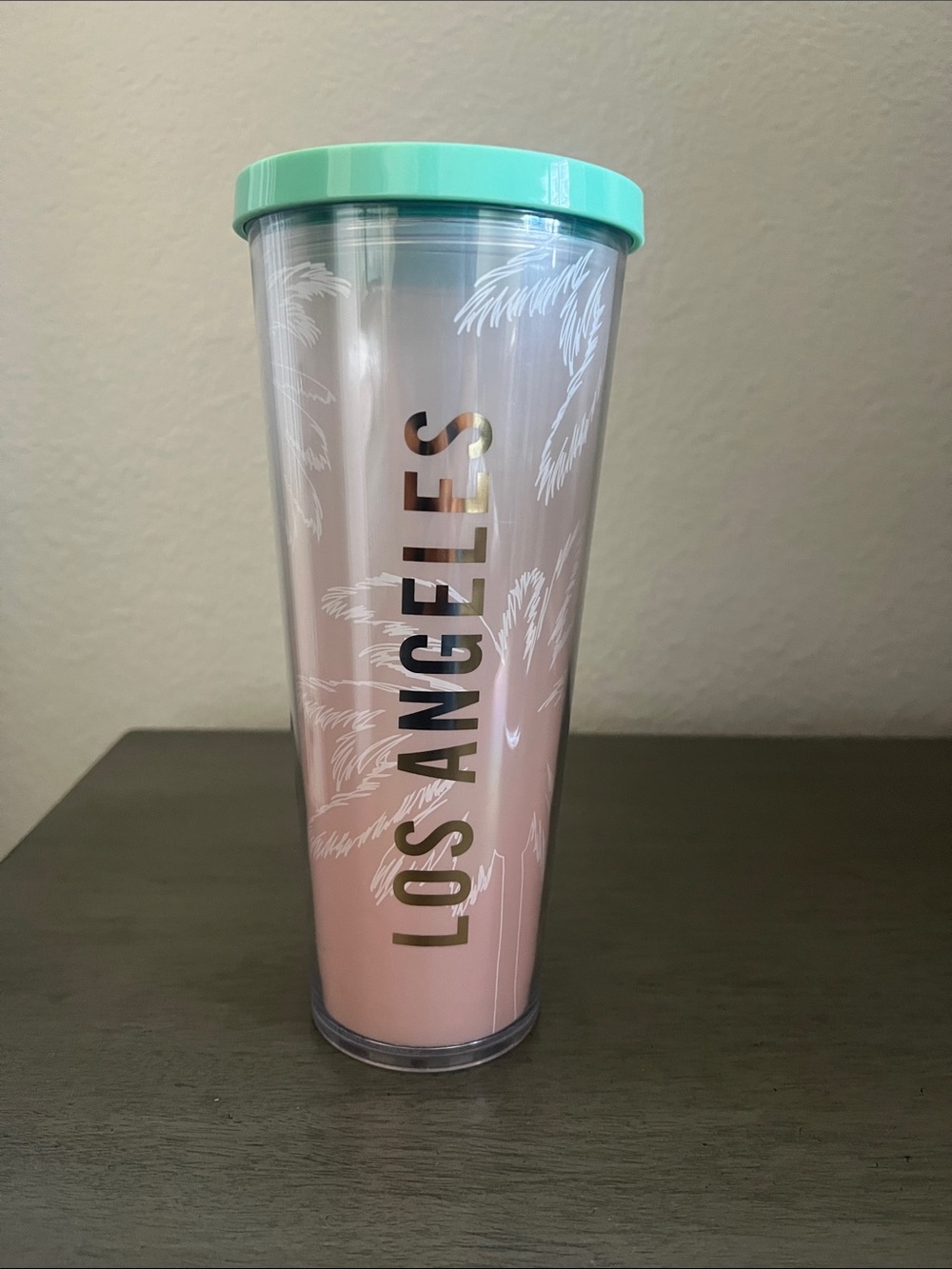 Starbucks Los Angeles Pink Travel Tumbler with Mint Green Lid